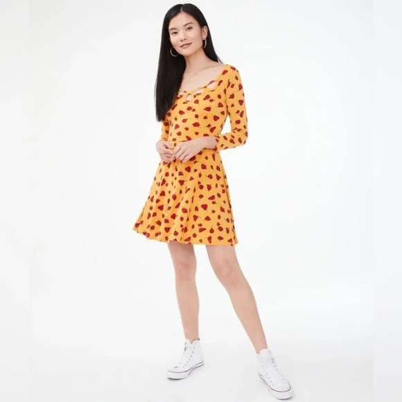 SERIOUSLY SOFT by AEROPOSTALE Floral Skater Dress in Yellow and Red - Picture 3 of 8
